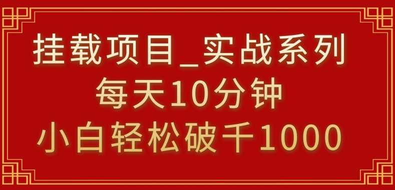 挂载项目，小白轻松破1000，每天10分钟，实战系列保姆级教程【揭秘】-枫客网创