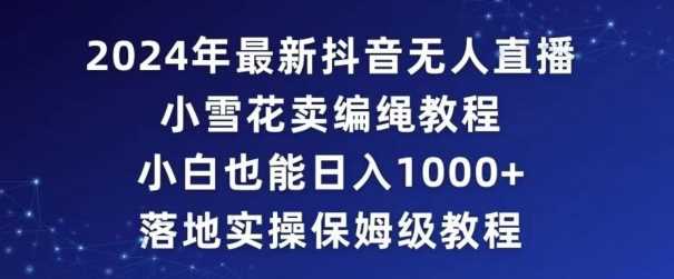 2024年抖音最新无人直播小雪花卖编绳项目，小白也能日入1000+落地实操保姆级教程【揭秘】-枫客网创