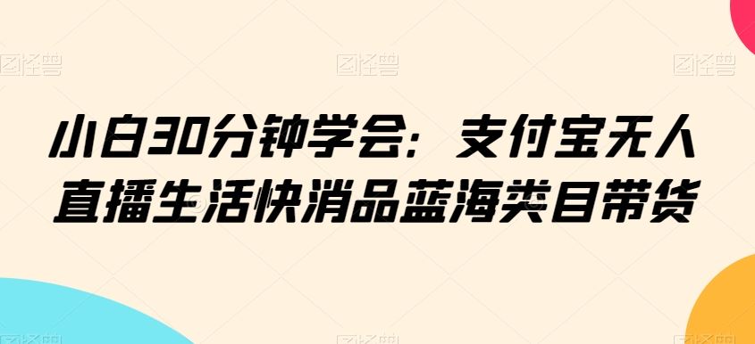 小白30分钟学会：支付宝无人直播生活快消品蓝海类目带货【揭秘】-枫客网创