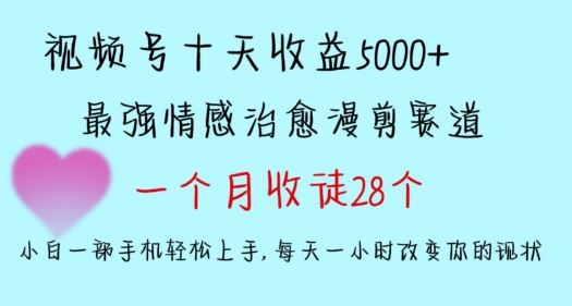 十天收益5000+，多平台捞金，视频号情感治愈漫剪，一个月收徒28个，小白一部手机轻松上手【揭秘】-枫客网创