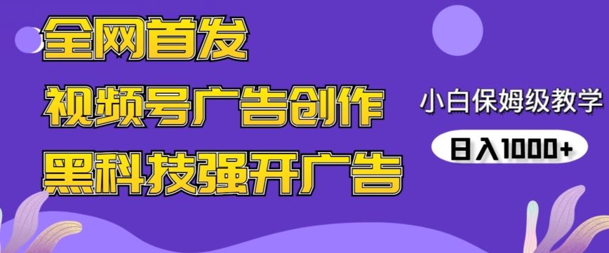 全网首发蝴蝶号广告创作，用AI做视频，黑科技强开广告，小白跟着做，日入1000+【揭秘】-枫客网创