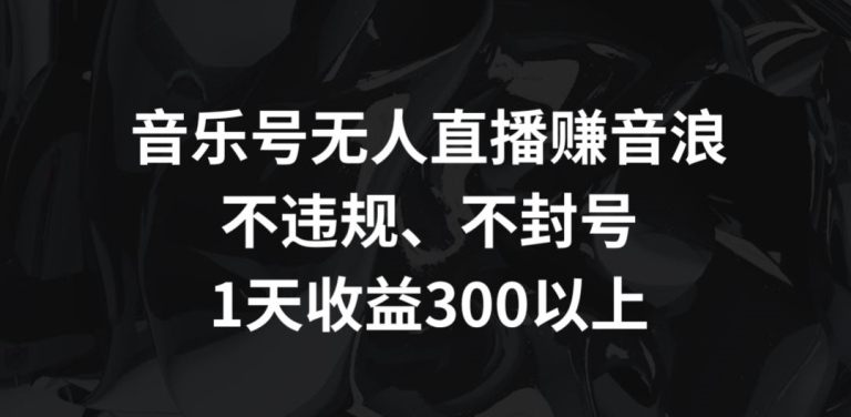 音乐号无人直播赚音浪，不违规、不封号，1天收益300+-枫客网创