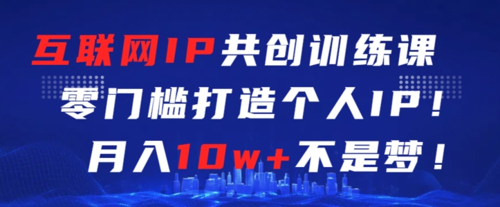 互联网IP共创训练课，零门槛零基础打造个人IP，月入10w+不是梦-枫客网创