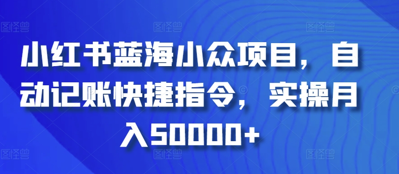 小红书蓝海小众项目，自动记账快捷指令，实操月入50000+-枫客网创