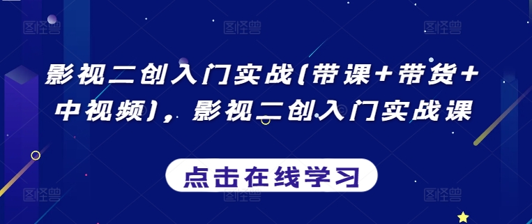 影视二创入门实战(带课+带货+中视频)，影视二创入门实战课-枫客网创