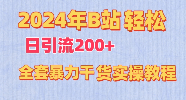 2024年B站轻松日引流200+的全套暴力干货实操教程-枫客网创