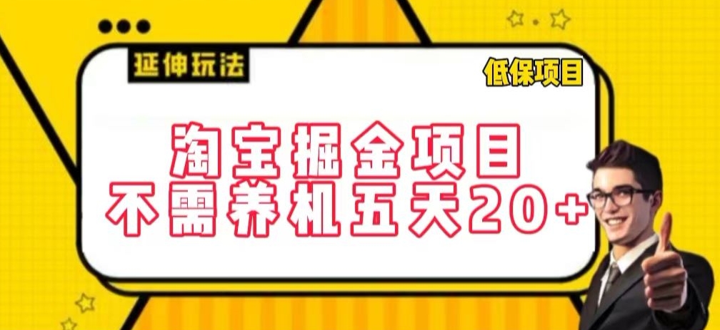 淘宝掘金项目，不需养机，五天20+，每天只需要花三四个小时-枫客网创