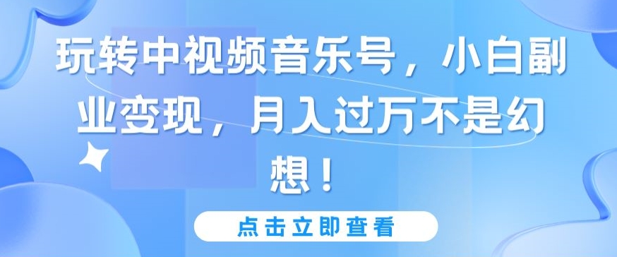 玩转中视频音乐号，小白副业变现，月入过万不是幻想-枫客网创