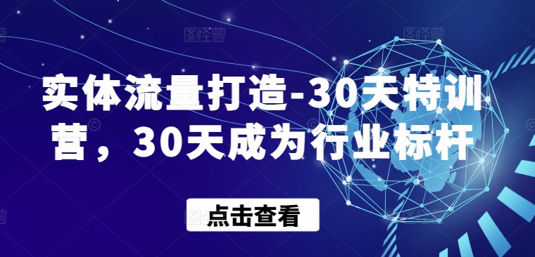 实体流量打造-30天特训营，30天成为行业标杆-枫客网创