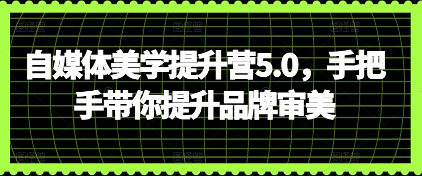 自媒体美学提升营5.0，手把手带你提升品牌审美-枫客网创