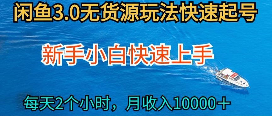 2024最新闲鱼无货源玩法，从0开始小白快手上手，每天2小时月收入过万-枫客网创