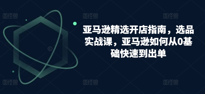 亚马逊精选开店指南，选品实战课，亚马逊如何从0基础快速到出单-枫客网创