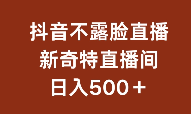 不露脸挂机直播，新奇特直播间，日入500+-枫客网创