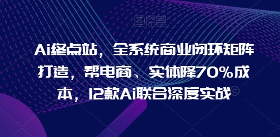 Ai终点站，全系统商业闭环矩阵打造，帮电商、实体降70%成本，12款Ai联合深度实战-枫客网创