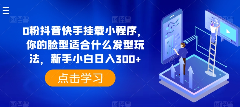 0粉抖音快手挂载小程序，你的脸型适合什么发型玩法，新手小白日入300+-枫客网创