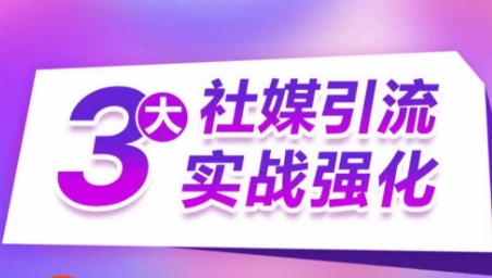 3大社媒引流实战强化，多渠道站外引流，高效精准获客，订单销售额翻倍增长-枫客网创