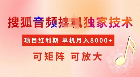 全网首发搜狐音频挂JI独家技术，项目红利期，可矩阵可放大，稳定月入8k【揭秘】-枫客网创