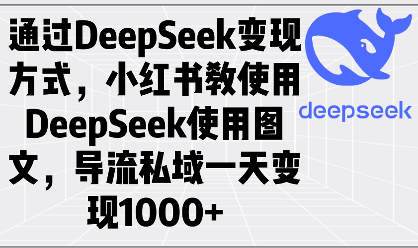 通过DeepSeek变现方式，小红书教使用DeepSeek图文，导流私域一天变现1000+-枫客网创