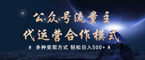 公众号流量主代运营  多种变现方式 轻松日入5张【揭秘】-枫客网创