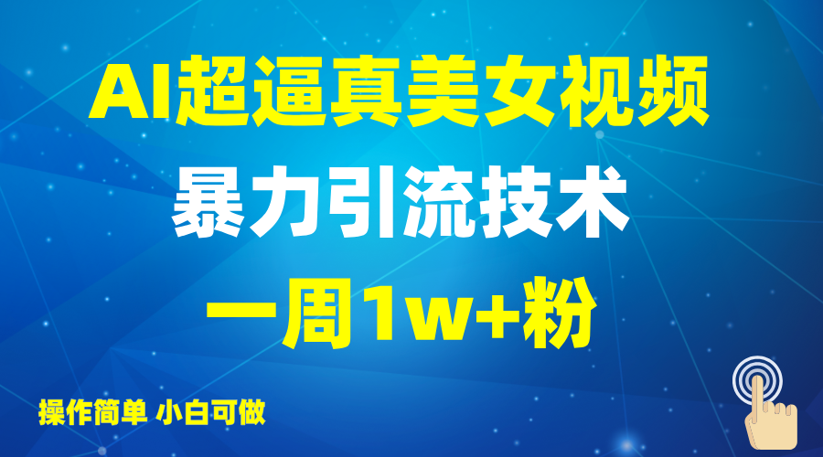 2025AI超逼真美女视频暴力引流，一周1w+粉，操作简单小白可做，躺赚视频收益-枫客网创