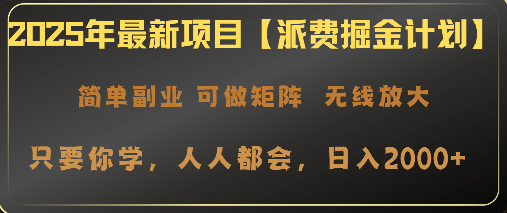 2025年最新项目【派费掘金计划】操作简单，日入2000+-枫客网创