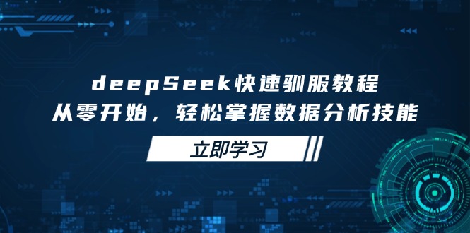 deepSeek快速驯服教程，从零开始，轻松掌握数据分析技能-枫客网创