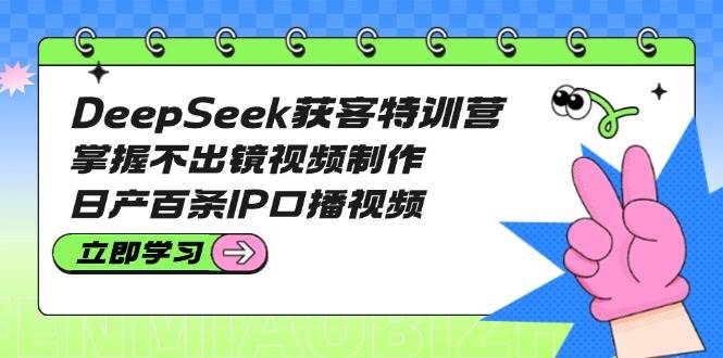 DeepSeek获客特训营：掌握不出镜视频制作，日产百条IP口播视频-枫客网创