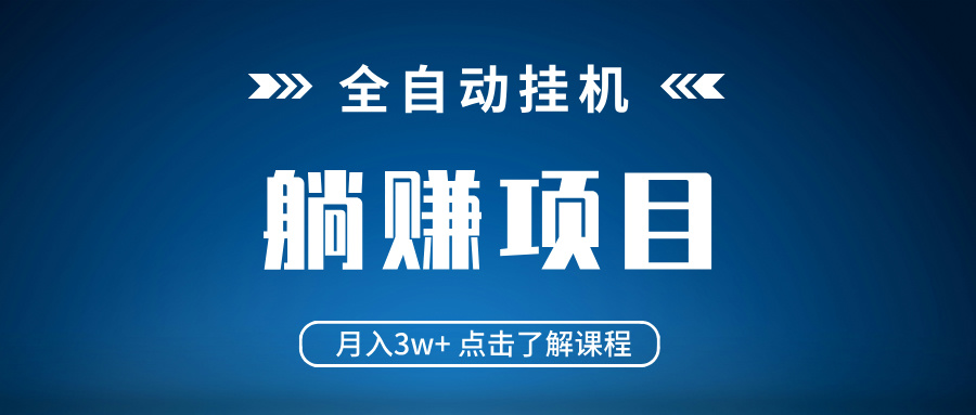 全自动挂机项目 月入3w+ 真正躺平项目 不吃电脑配置 当天见收益-枫客网创