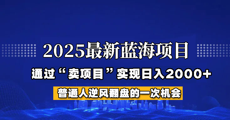 2025年蓝海项目，如何通过“网创项目”日入2000+-枫客网创