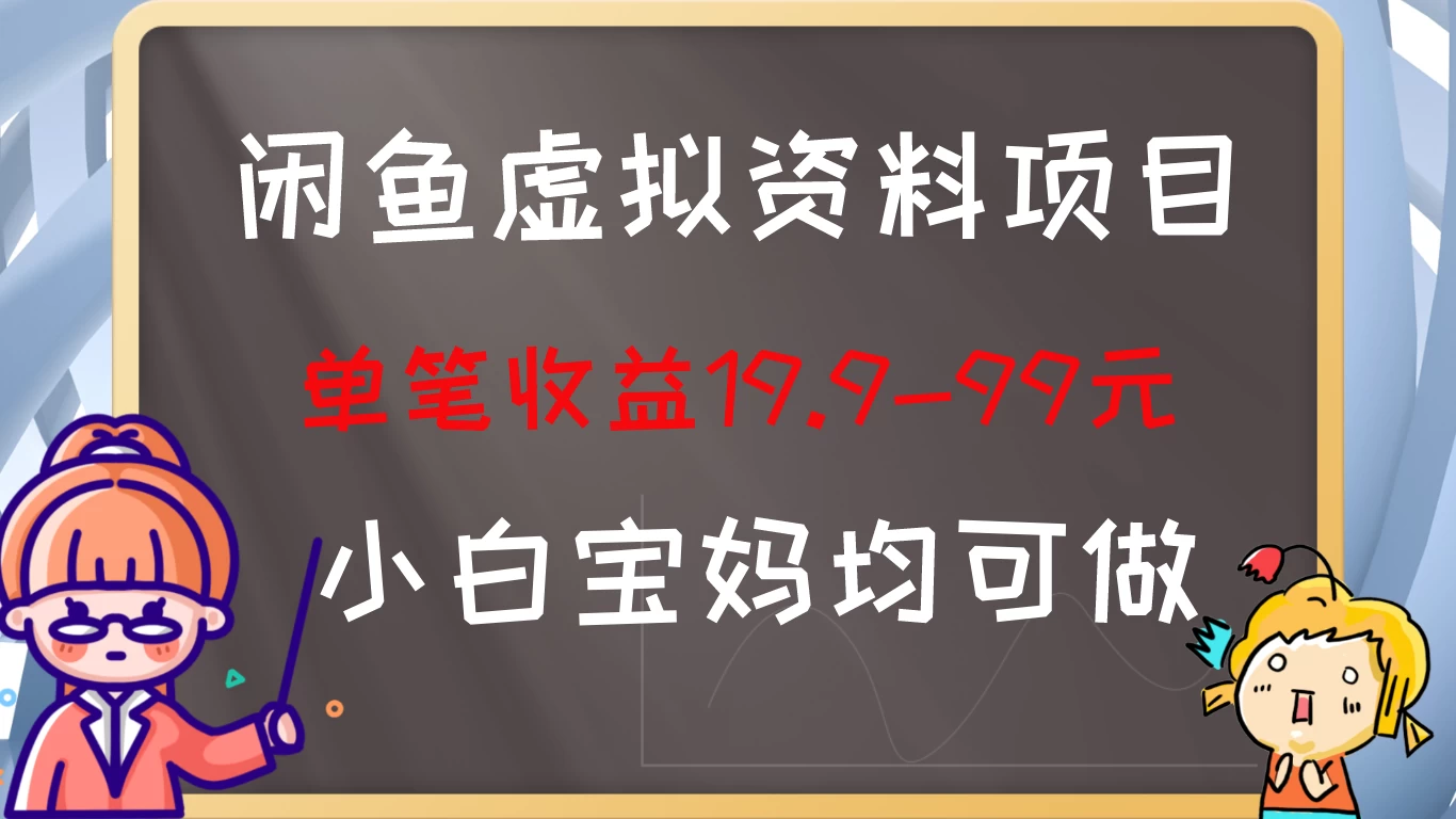 闲鱼虚拟资料项目，新手友好，长期盈利，单笔收益100+-枫客网创