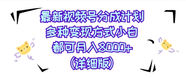 视频号创作者分成计划，多种变现方式，选择适合你领域赛道，小白轻松月入8000+（详细版）-枫客网创