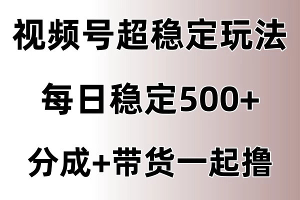 视频号超稳定赛道，长久不衰，单日稳定500+-枫客网创