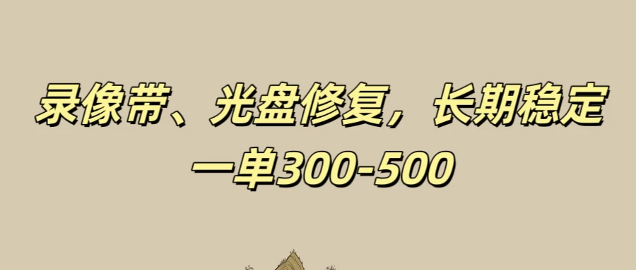 录像带、光盘修复项目，非常稳定适合长期做，一单300-500+-枫客网创