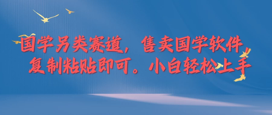 国学新赛道，售卖国学软件。复制粘贴，小白轻松上手-枫客网创