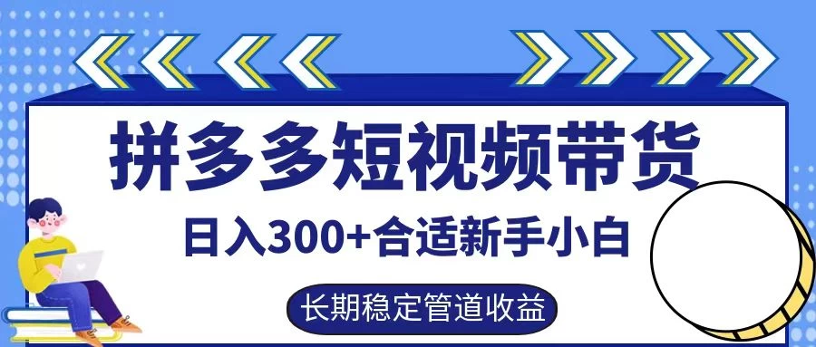 拼多多短视频带货日入300+保姆级实操账户展示-枫客网创